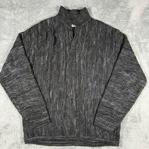 GODBODY  Textured 3D Knit Grandpa Sweater Mock Neck Polyester Size LL